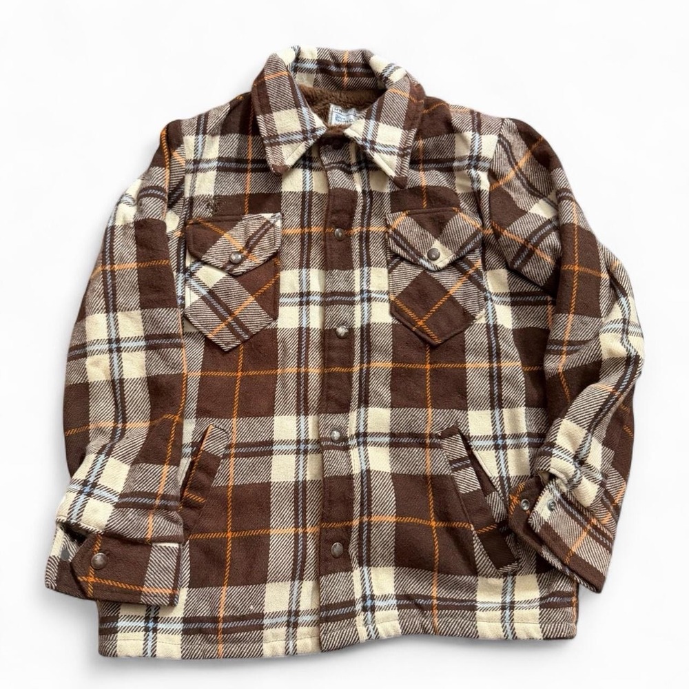 Vintage JCPenny Plaid Snap Button Jacket Youth Winter Fall 70s 80s